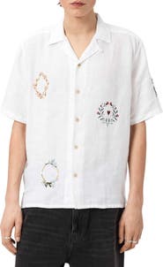 AllSaints Deck Embroidered Camp Shirt