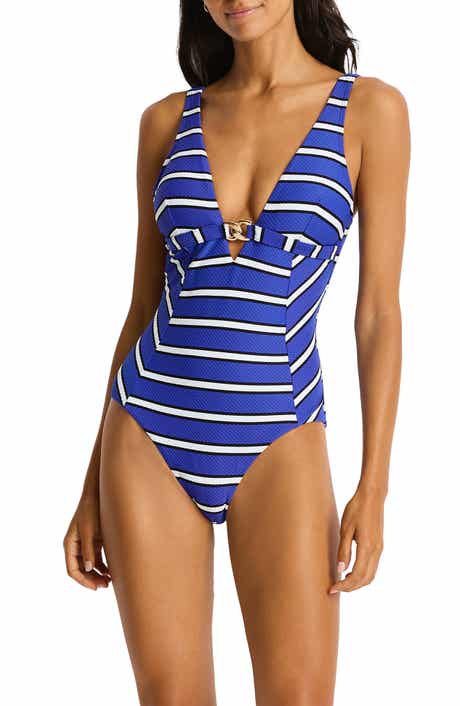 Sea Level Voyage Chain Link Longline One-Piece Swimsuit