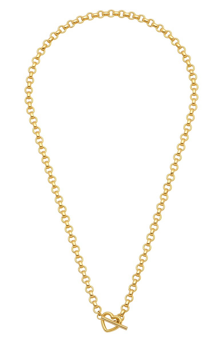 Estella Bartlett Heart T-Bar Chain Necklace, Main, color, Gold