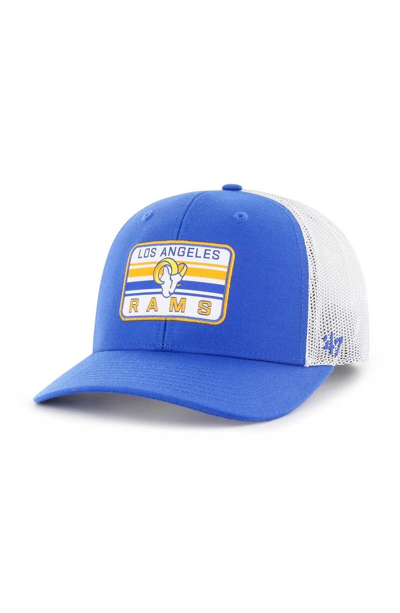 '47 Men's '47 Royal/White Los Angeles Rams Drifter Adjustable Trucker Hat, Main, color, Royal