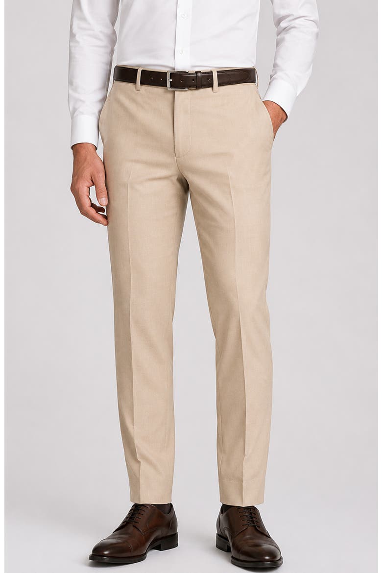 Enzo Slim Fit Wool Trousers, Main, color, BEIGE
