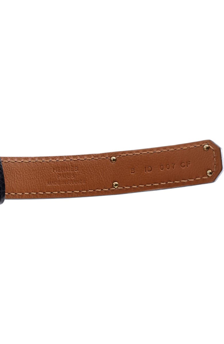 Pre-Owned Hermes Kelly Belt Leather Thin, Alternate, color, Black