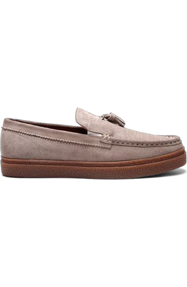 CARLOS SANTANA Baez Tassel Sneaker, Alternate, color, Earth Grey Suede