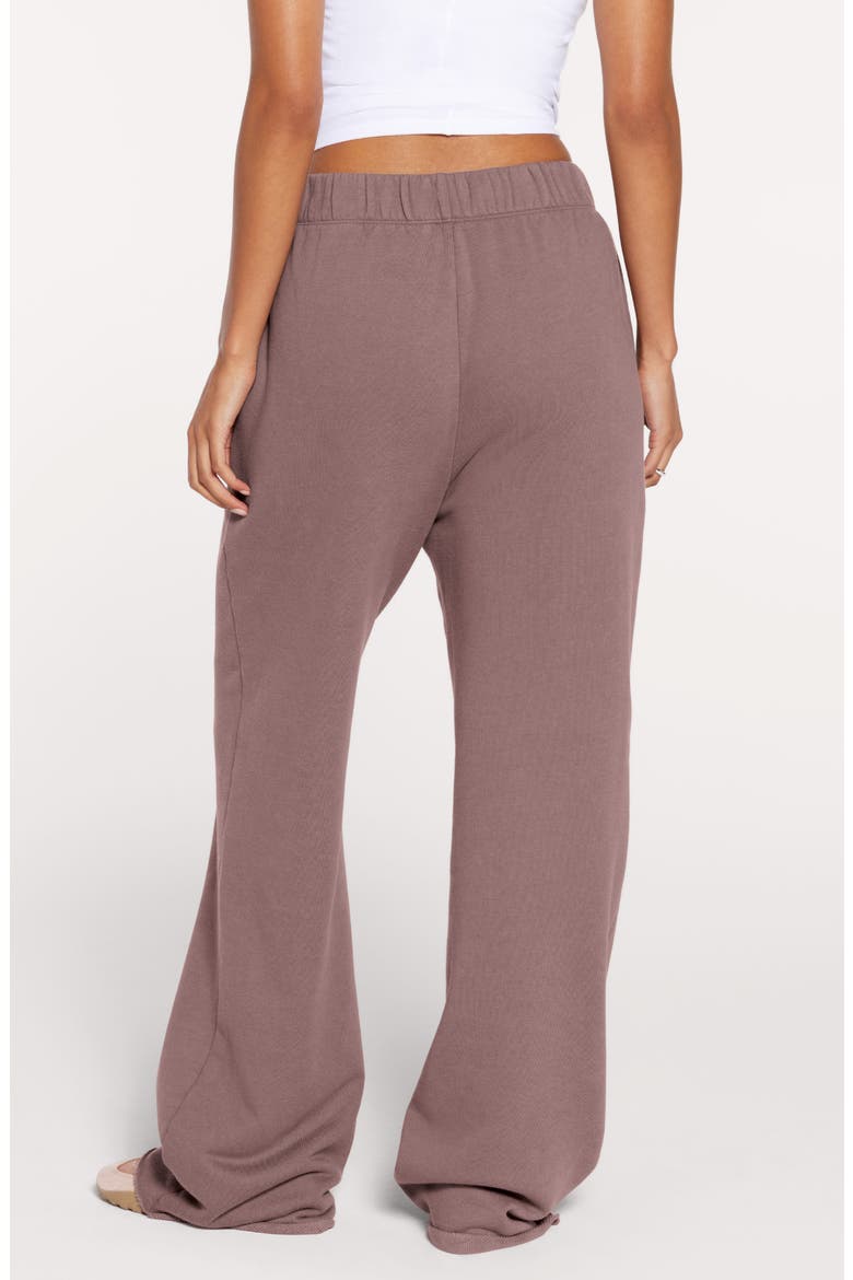 Raw Hem Wide Leg Sweatpants, Alternate, color, COCOA