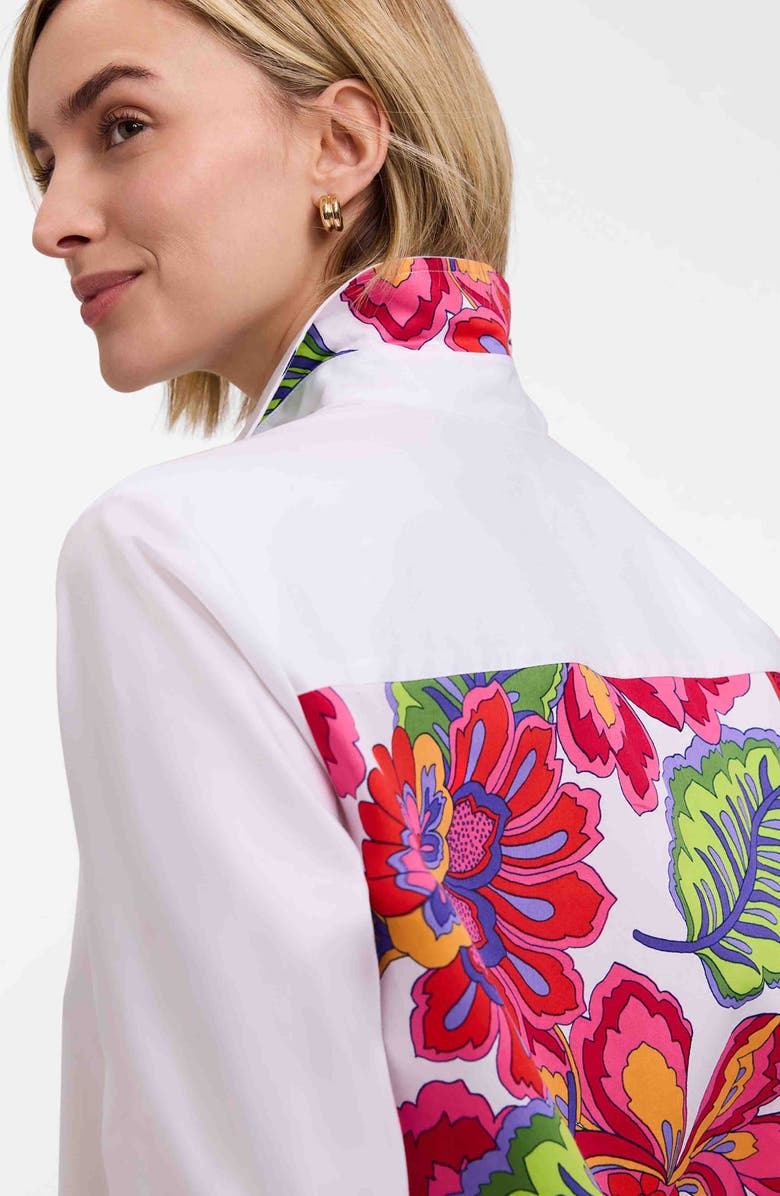 Foxcroft Meghan Para Blooms Mix Print Stretch Cotton Blend Button-Up Shirt, Alternate, color, 