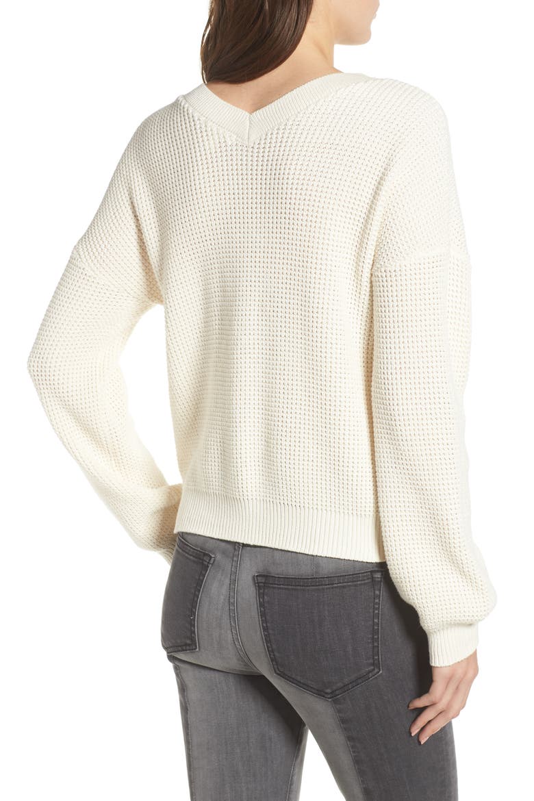 Twist Front Sweater, Alternate, color, IVORY