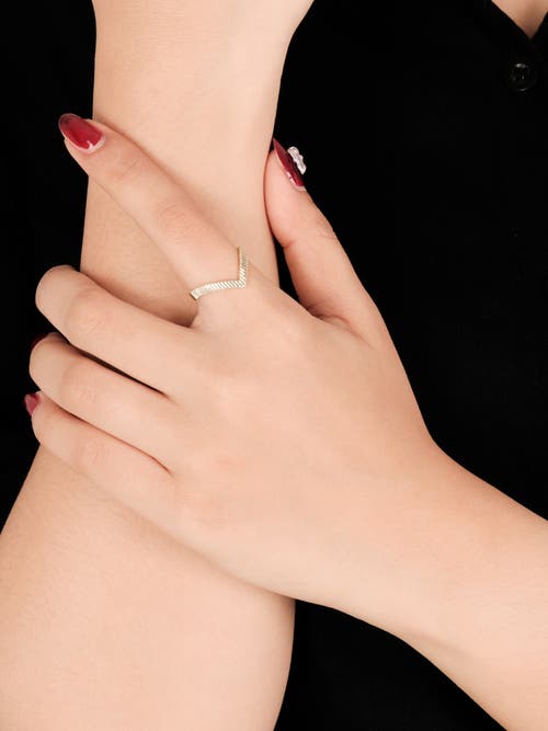 Devata Crown Wishbone Ring In Gold