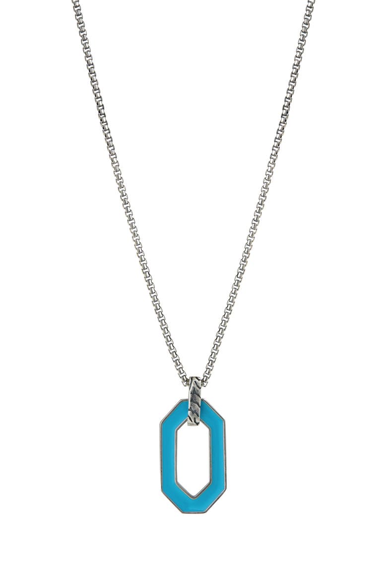 Men's Ovale Pendant Necklace, Main, color, TURQUOISE