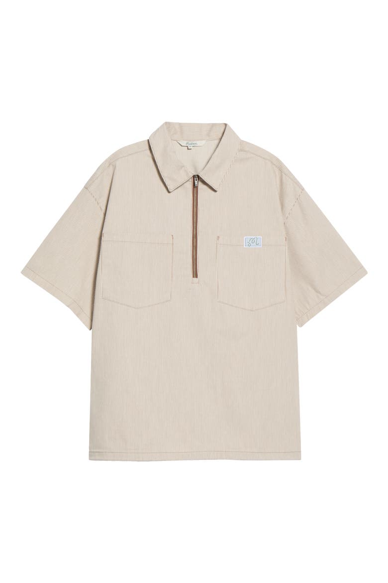 Hickory Cotton Blend Pullover, Main, color, HICKORY BROWN STRIPE