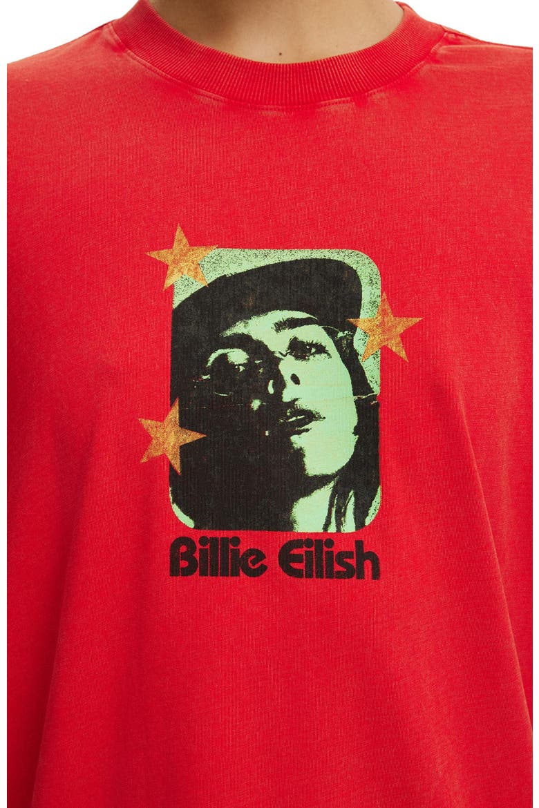 The Lcn Music Boxy Graphic Tee, Alternate, color, Billie Eilish Stars Washed
