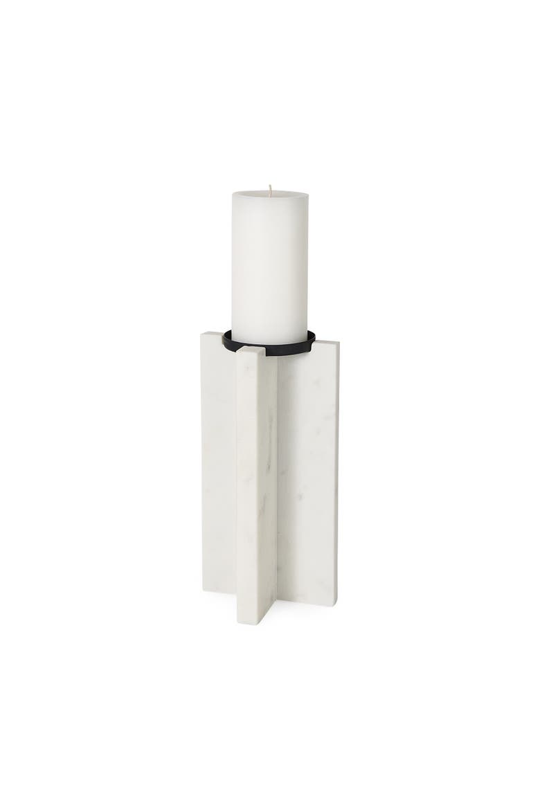 Sophia Marble Candle Holder, Main, color, White