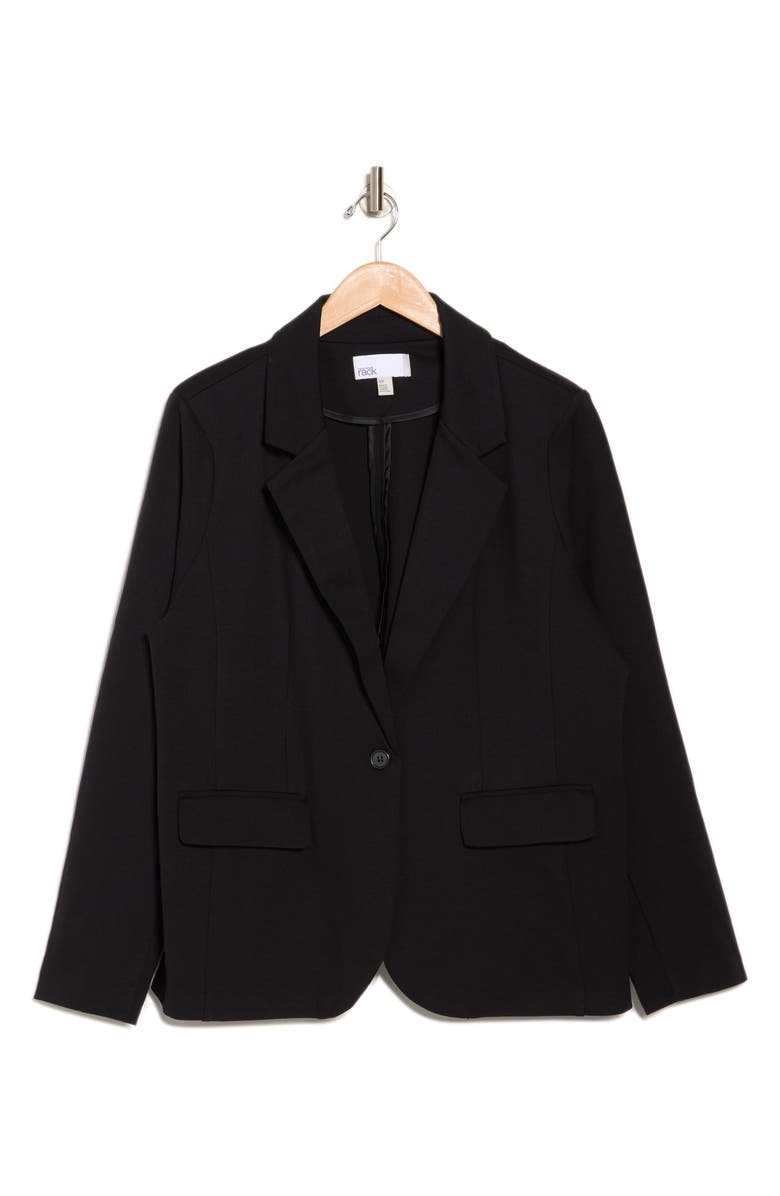 NORDSTROM RACK Essential Ponte Blazer, Alternate, color, Black