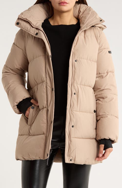 Bcbgeneration Water Resistant Hooded Puffer Jacket In Brown