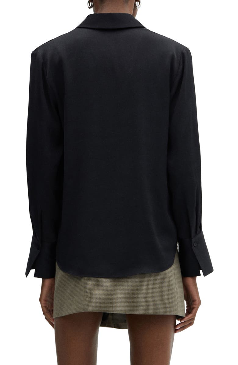 MANGO Satin Button-Up Shirt, Alternate, color,