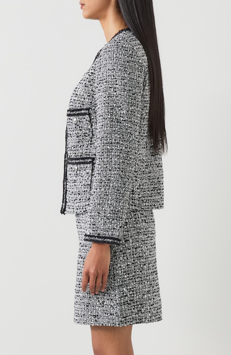 LK Bennett Charlie Tweed Jacket, Alternate, color, Multi-Black/ Cream