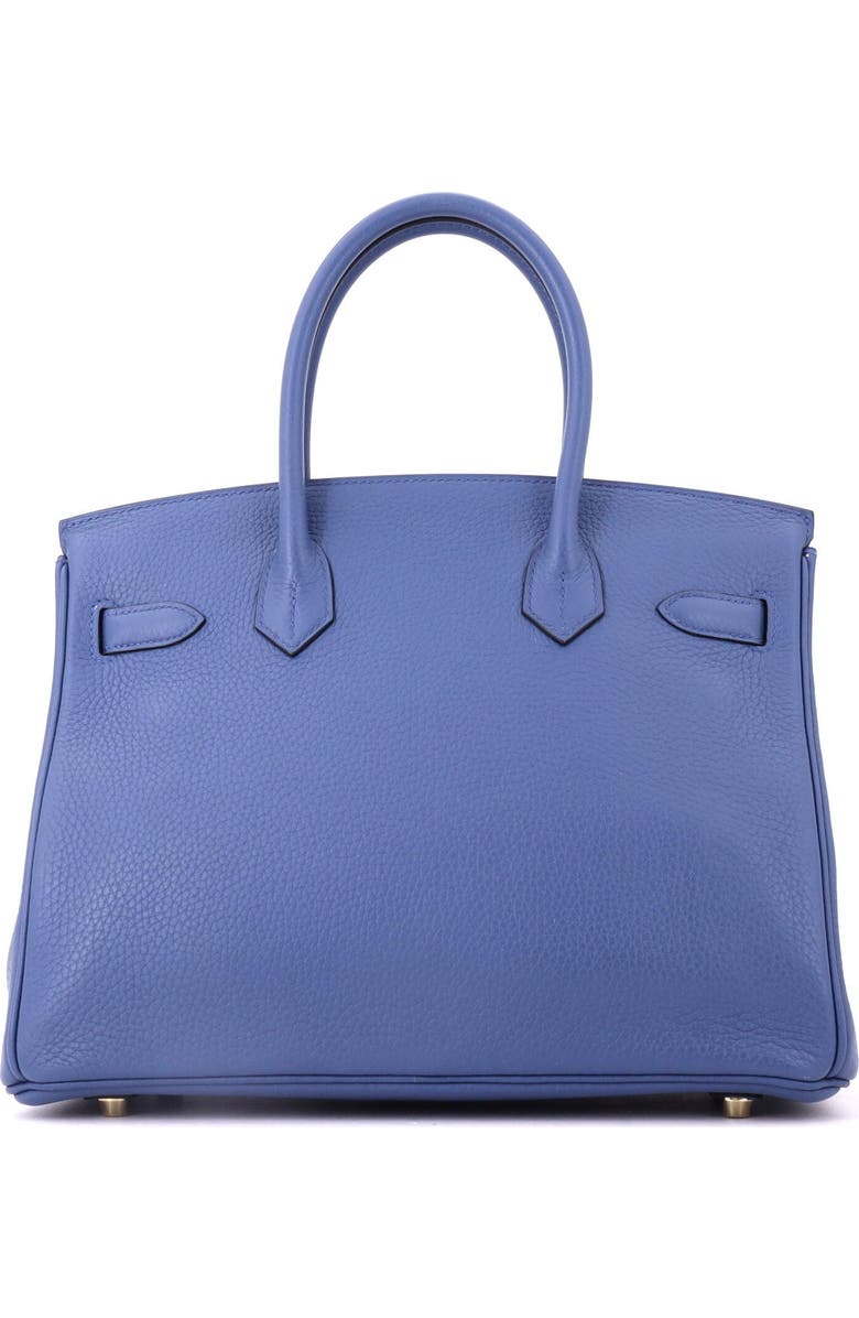 Pre-Owned Hermes Birkin Handbag Blue Clemence with Gold Hardware 30, Alternate, color, Bleu Agate