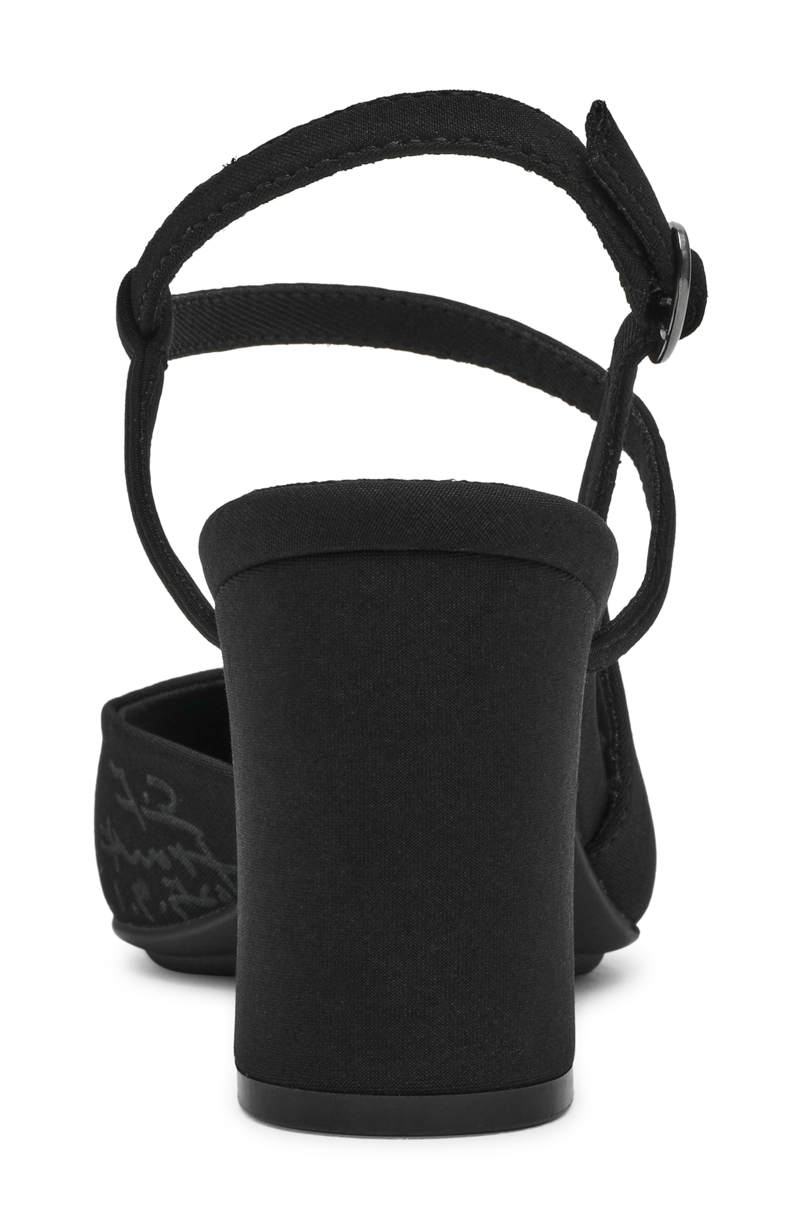 Anne Klein Bueles Ankle Strap Pump, Alternate, color, Black Stretch