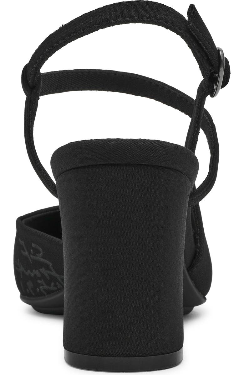 Anne Klein Bueles Ankle Strap Pump, Alternate, color, Black Stretch