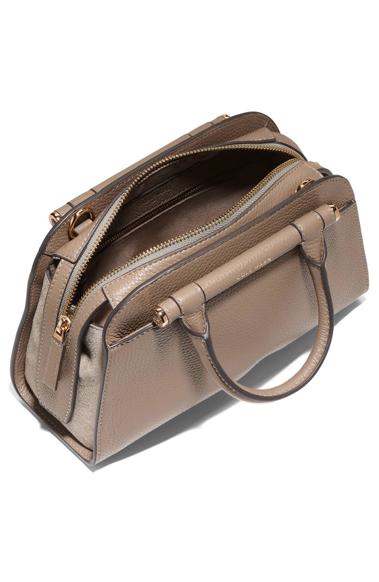 Cole Haan Small Catherine Leather Satchel, Alternate, color, Irish Coffee