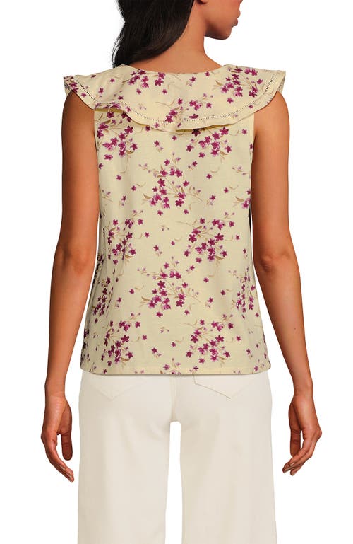 LANDS' END LANDS' END V NECK CASCADE RUFFLE TOP 