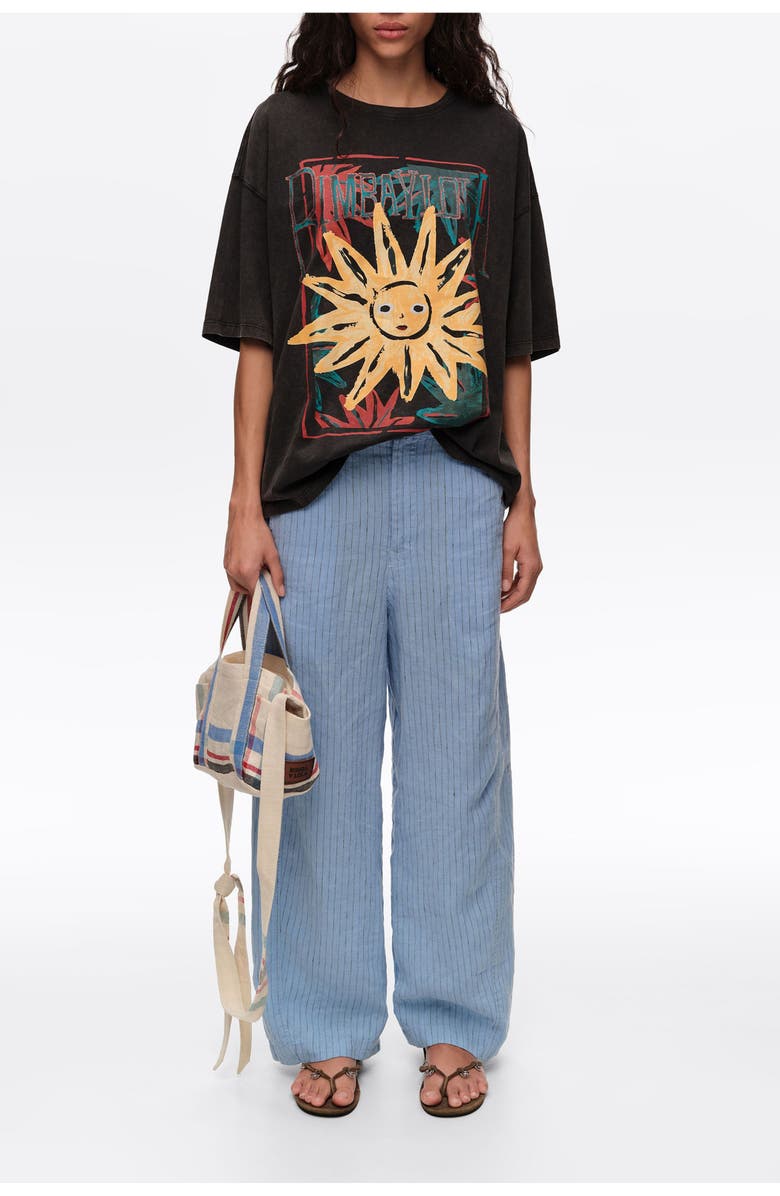 Bimba y Lola Sun Logo T-Shirt, Alternate, color, Black