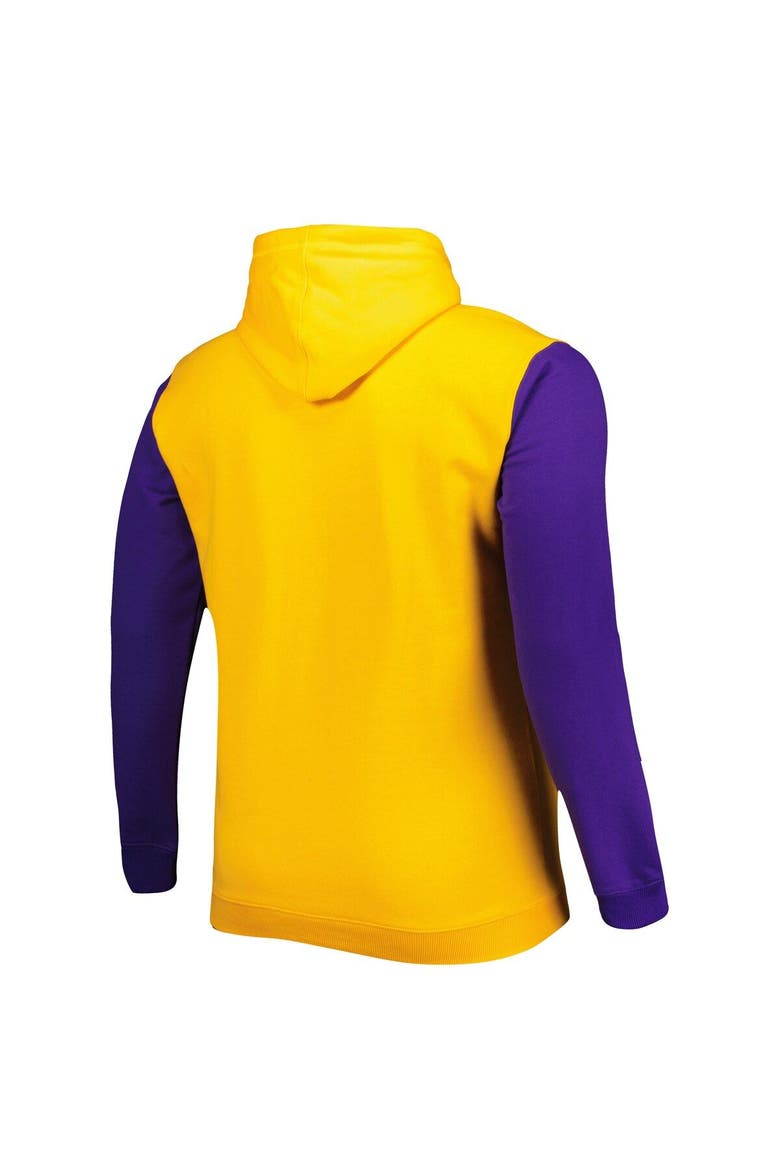 Men's Fanatics Branded Gold/Purple Los Angeles Lakers Big & Tall Bold Attack Pullover Hoodie, Alternate, color, Gold