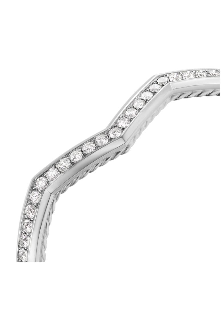 Stax Zig Zag Cuff Bracelet in Sterling Silver with Diamonds, 5mm, Alternate, color, STERLING SILVER