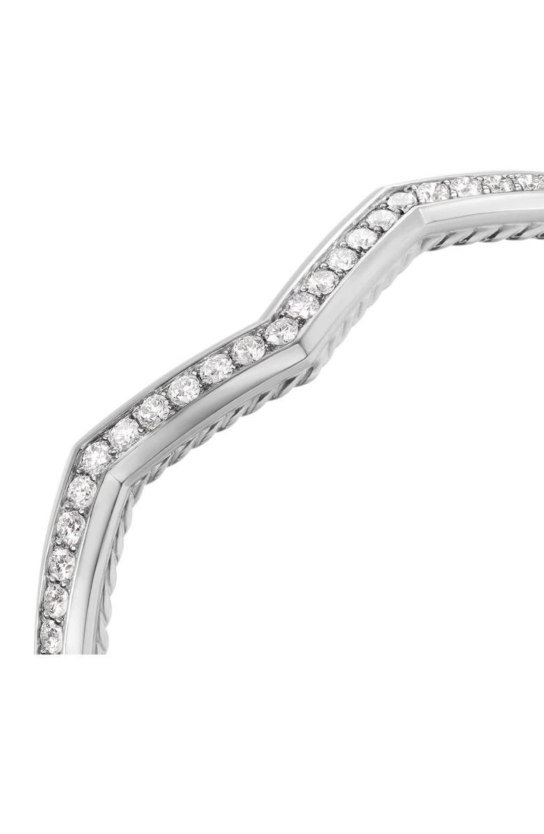 David Yurman Stax Zig Zag Cuff Bracelet in Sterling Silver with Diamonds, 5mm, Alternate, color, Sterling Silver