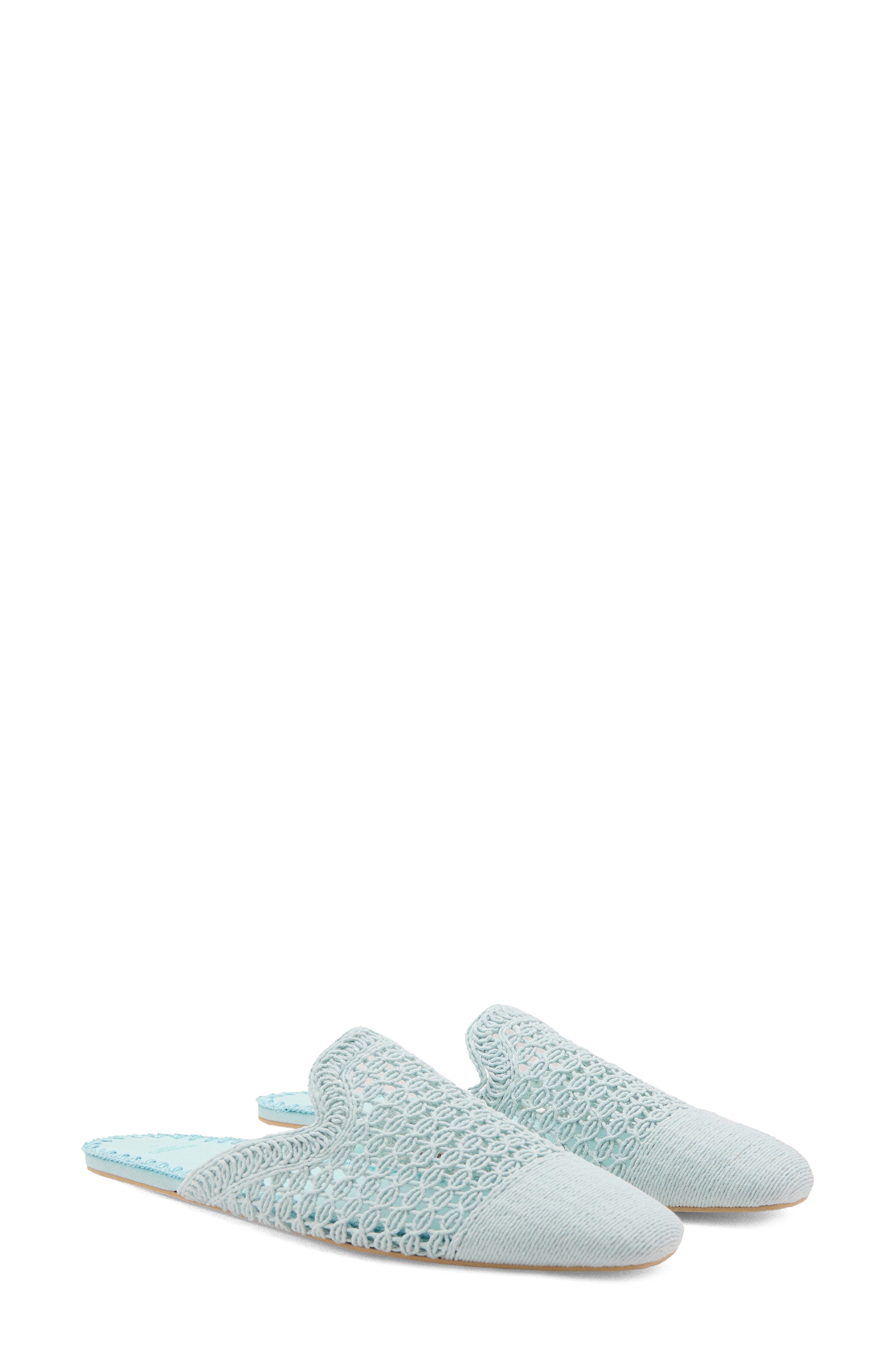 MANGO Crochet Indoor Mule Slipper, Main, color, Blue
