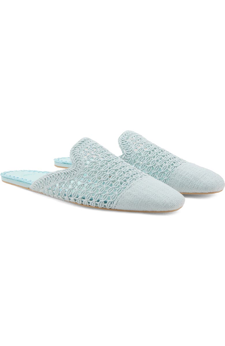 MANGO Crochet Indoor Mule Slipper, Main, color, Blue