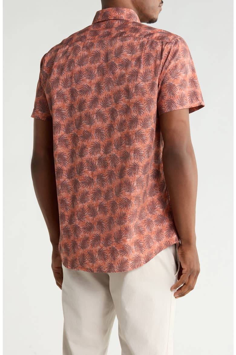 Berkely Short Sleeve Cotton Button-Up Shirt, Alternate, color, TERRACOTTA