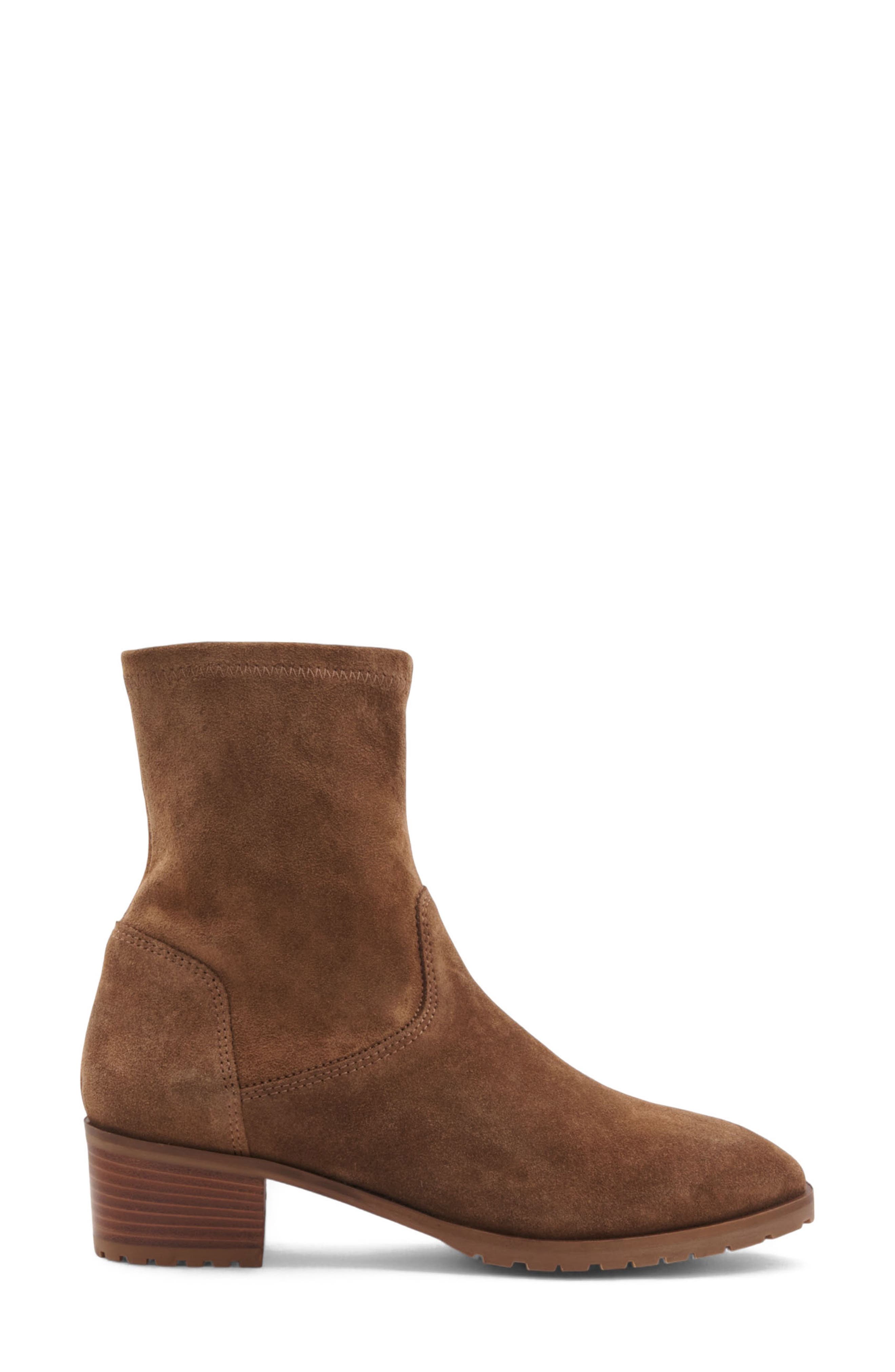 Aquatalia Roza Weatherproof Sock Bootie, Alternate, color, Champagne Suede