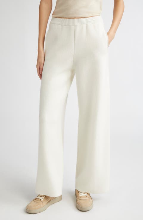 Cashmere Blend Wide Leg Pants