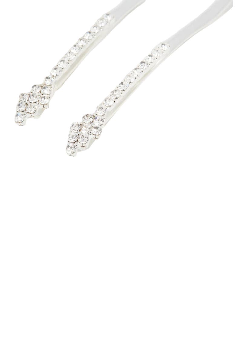 Zig Zag Sparkle Hair Pin, Alternate, color, Silver