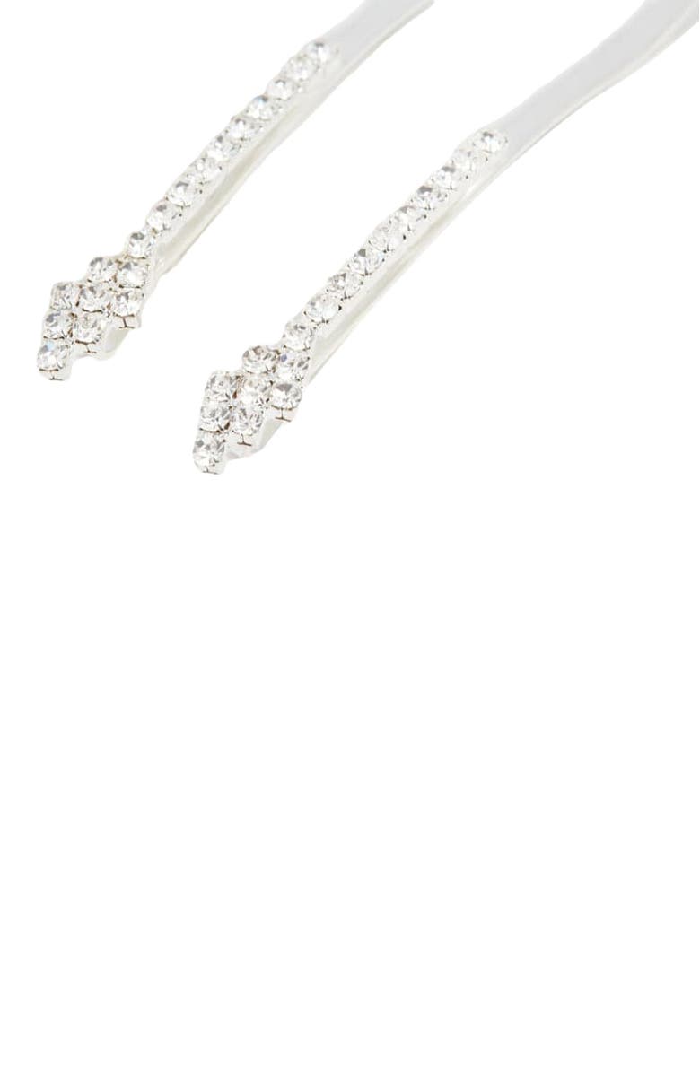 NUME Zig Zag Sparkle Hair Pin, Alternate, color, Silver
