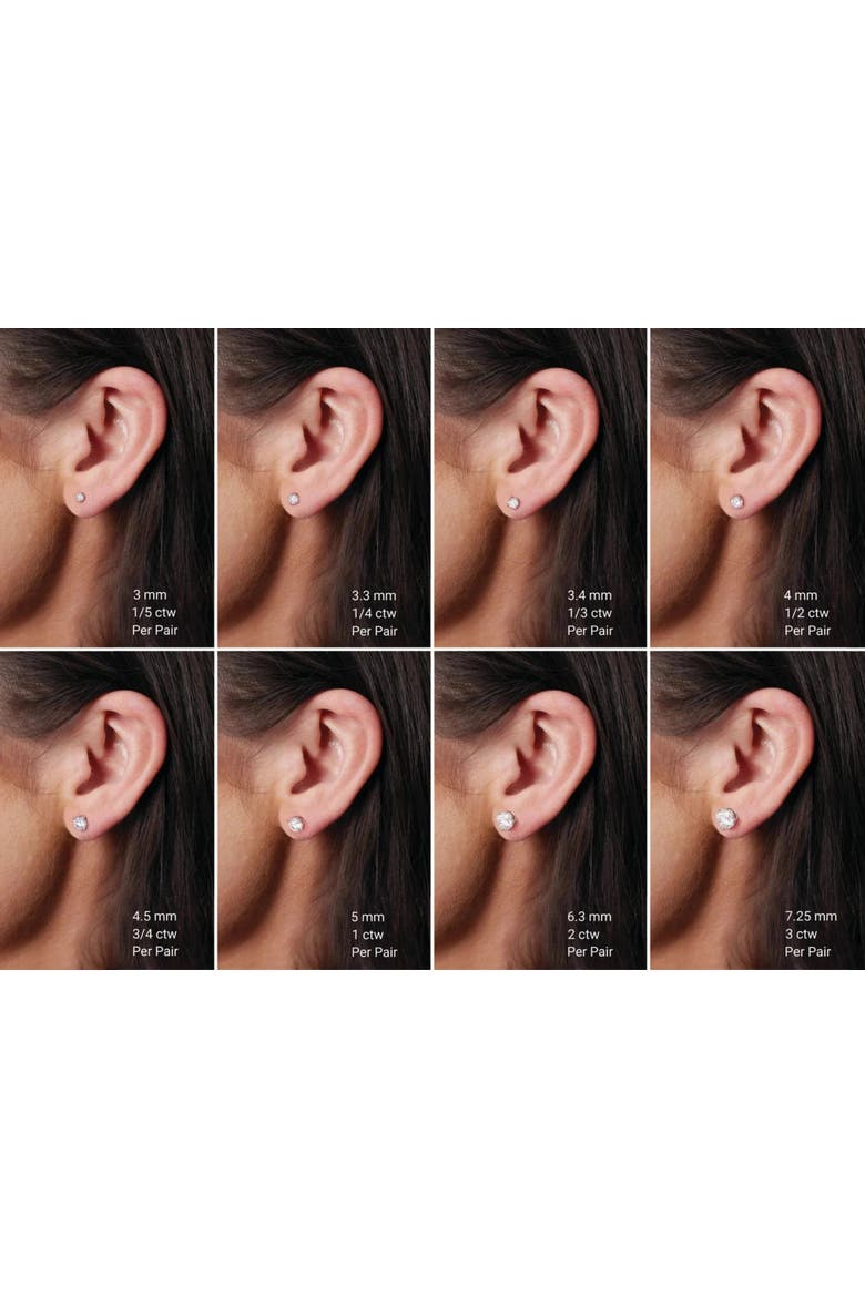 1 CT Lab-Grown Diamond 4-Prong Stud Earrings in 14K Gold, Alternate, color, White