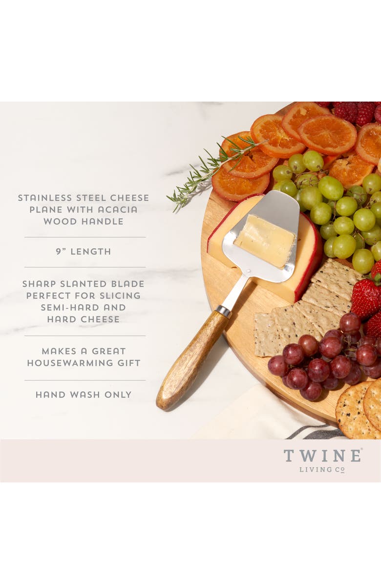 TWINE Acacia Wood Handled Cheese Plane, Alternate, color, Brown