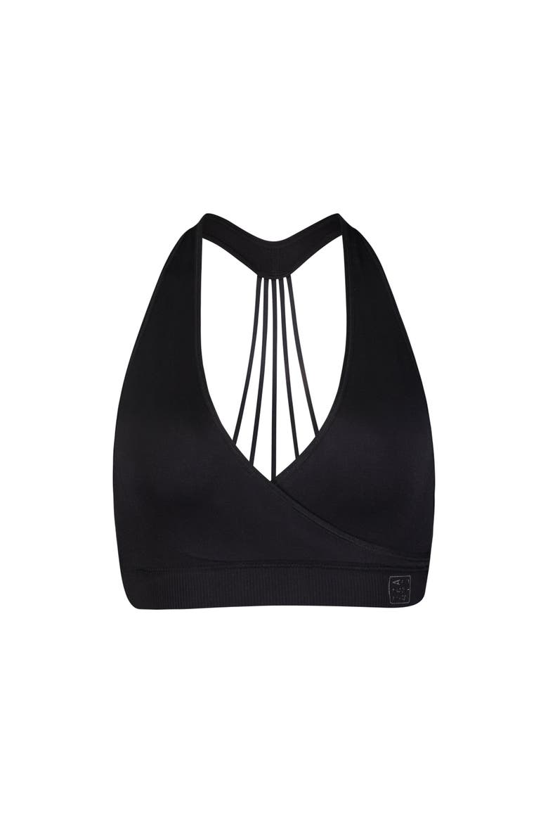 Hug Strappy Halter Sports Bralette, Main, color, Black