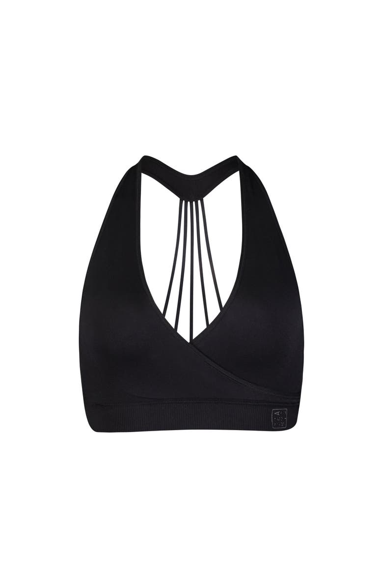 BRABAR Hug Strappy Halter Sports Bralette, Main, color, Black
