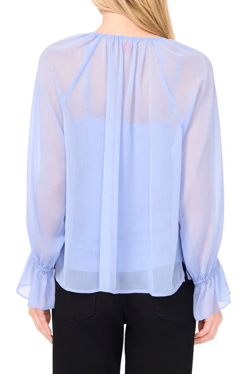 Vince Camuto Ruffled Front Long Sleeve Blouse In Gold