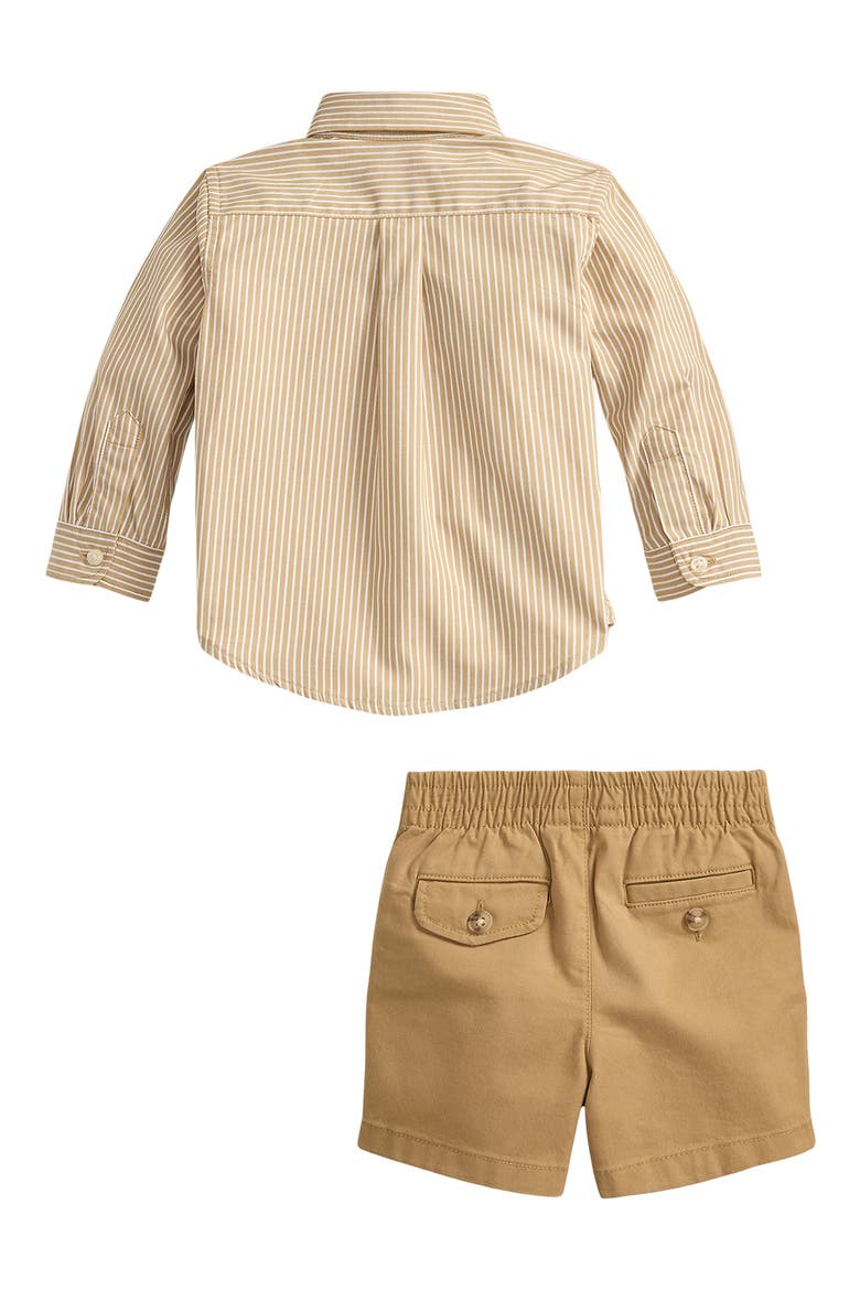 Cotton Poplin Button-Down Shirt & Shorts Set, Alternate, color, CLASSIC CAMEL WHITE