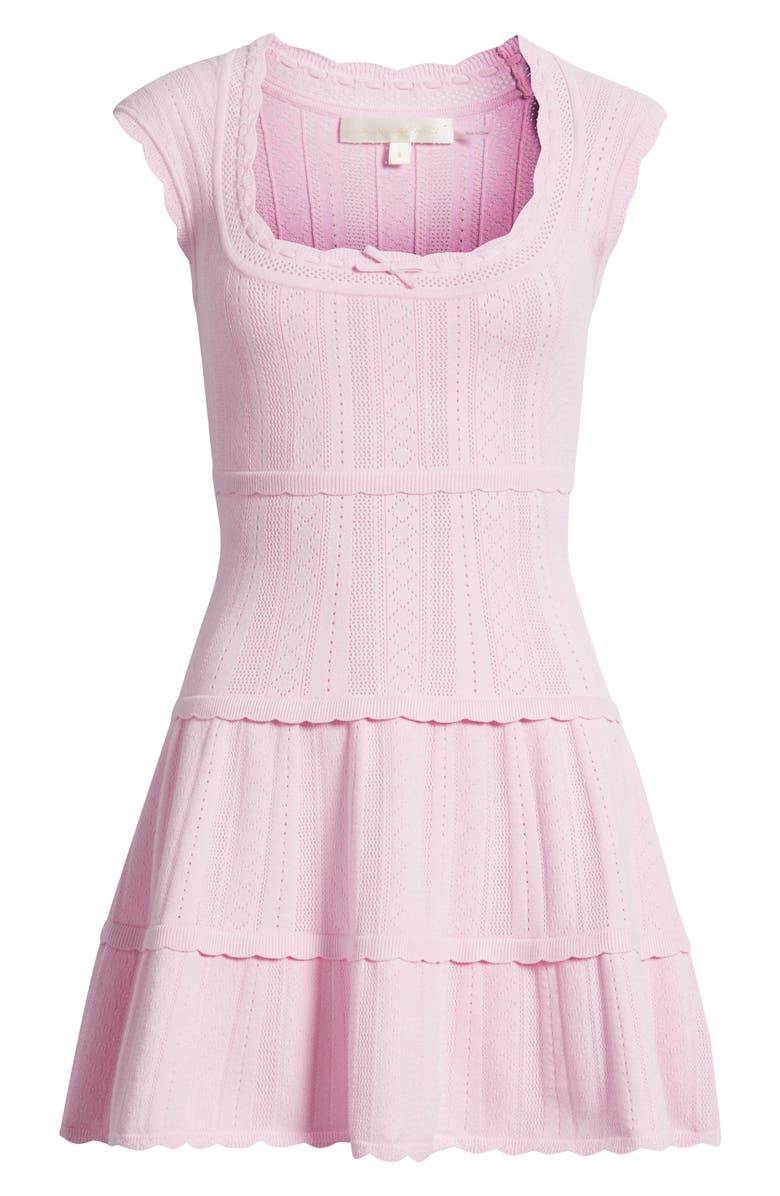 LoveShackFancy Laighton Pointelle Knit Dress, Main, color, Candy Floss Pink