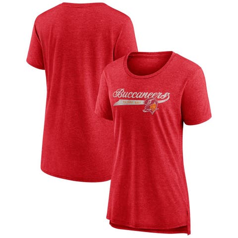 Women's Fanatics Branded Heather Red Tampa Bay Buccaneers Original Play Tri-Blend T-Shirt