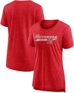 FANATICS Women's Fanatics Branded Heather Red Tampa Bay Buccaneers Original Play Tri-Blend T-Shirt