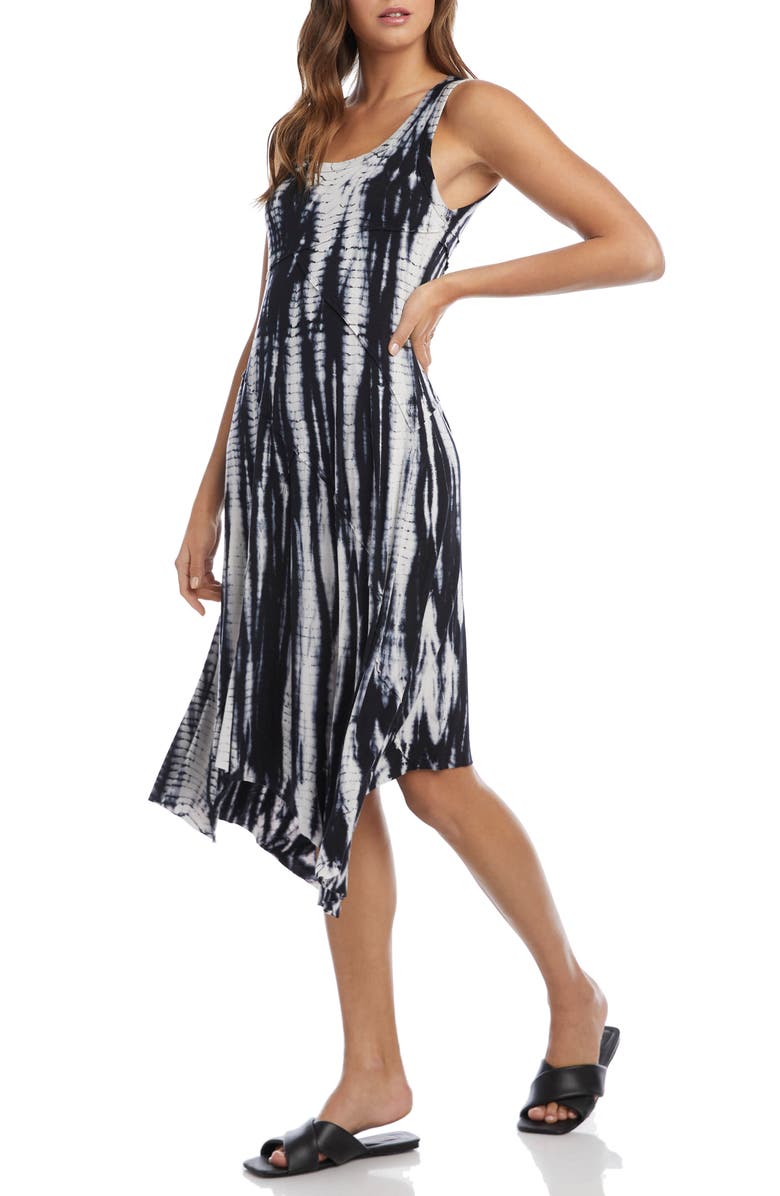 Karen Kane Tie Dye Seamed Asymmetrical Dress, Alternate, color, 