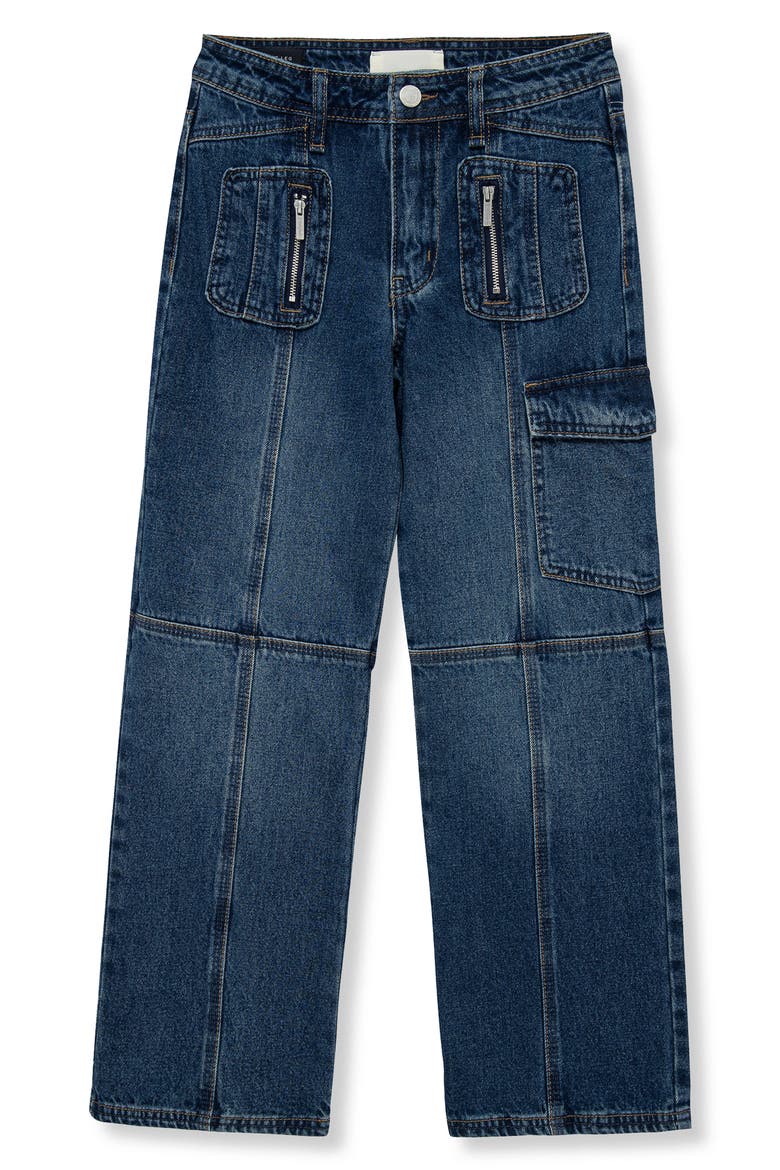 Kids' Paneled Wide Leg Jeans, Main, color, INDIGO