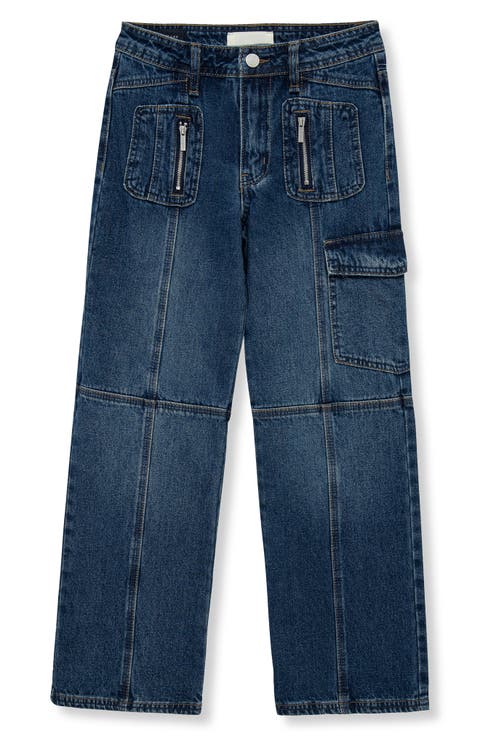Kids' Paneled Wide Leg Jeans (Big Kid)