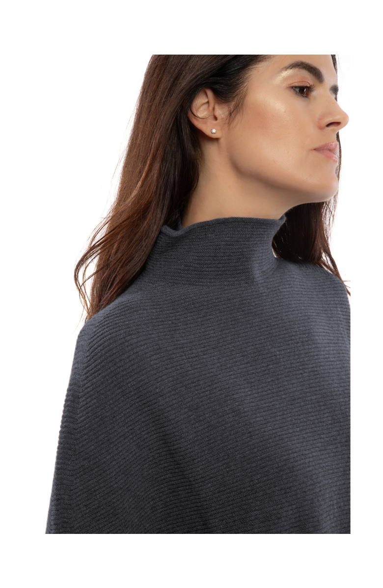 Monticelli Cashmere Pure Cashmere Funnel Neck Poncho, Alternate, color, Charcoal
