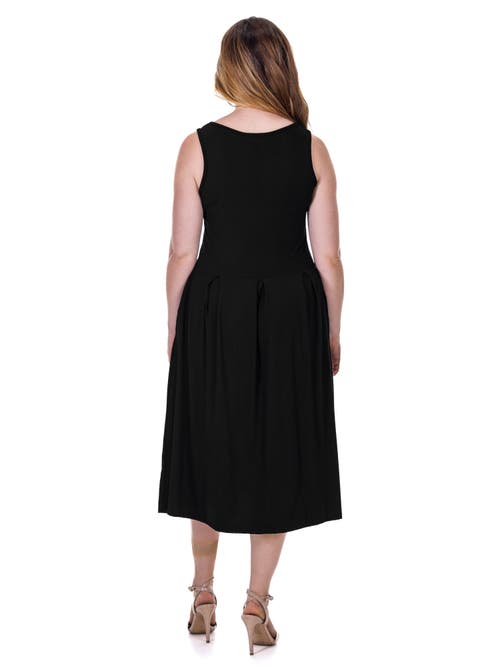 24seven Comfort Apparel V-neck Sleeveless Maxi Dress With Belt In Black