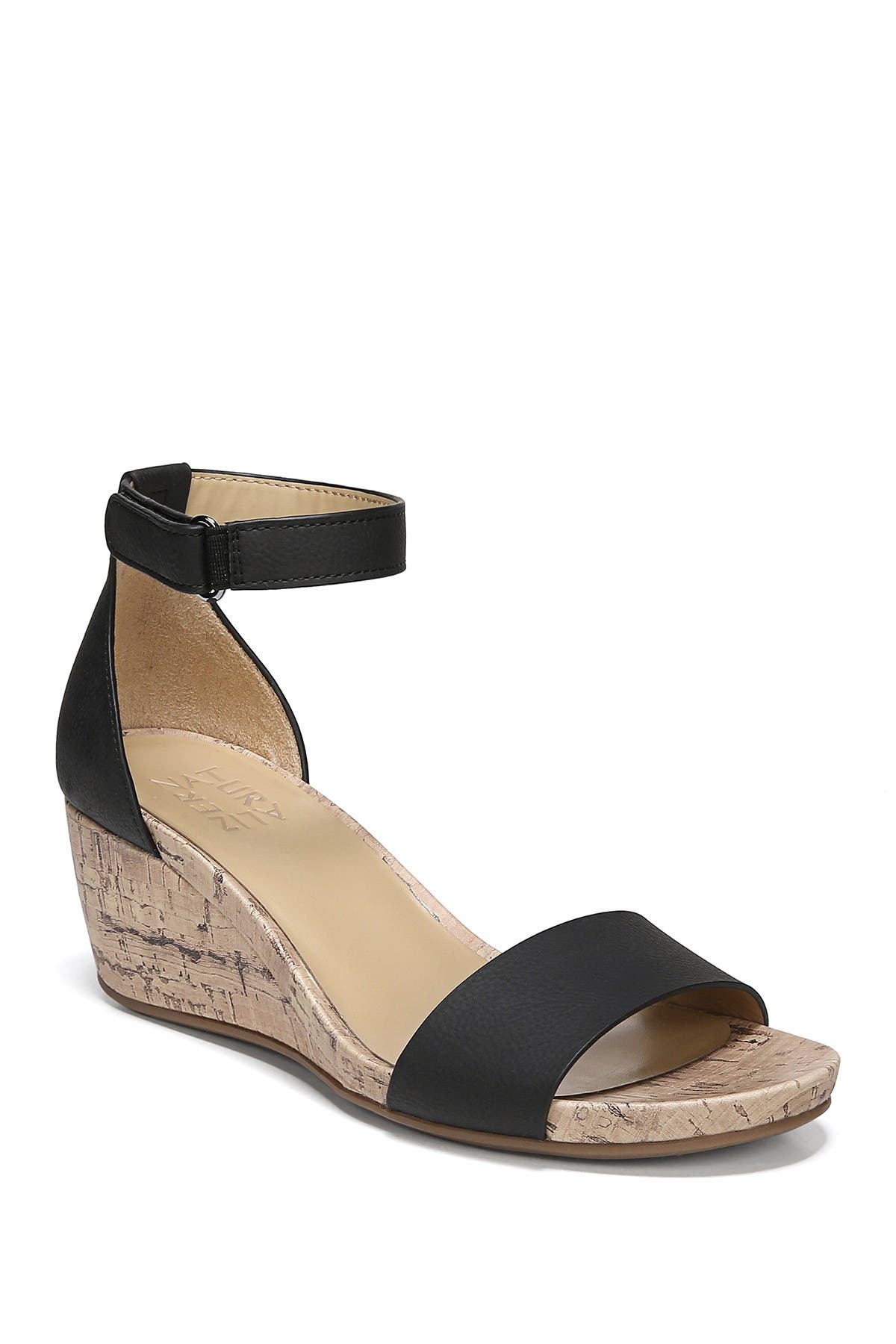 Naturalizer Areda Wedge Sandal - Wide Width Available, Alternate, color, Black